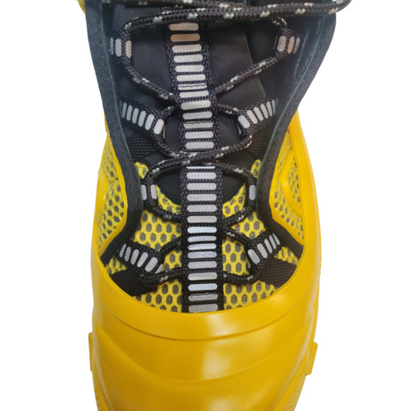 Burberry Mens  Shoes Authur Story 152 Italian Leather Sneakers Neon Yell… - Picture 8 of 9